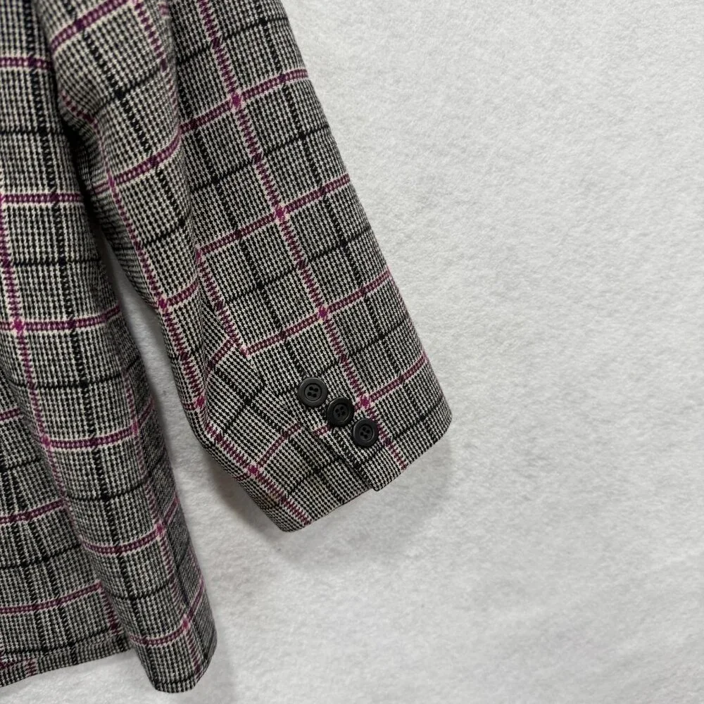 Vintage Pendleton Blazer Womens 12 Plaid Wool Blend Jacket Made USA 80s